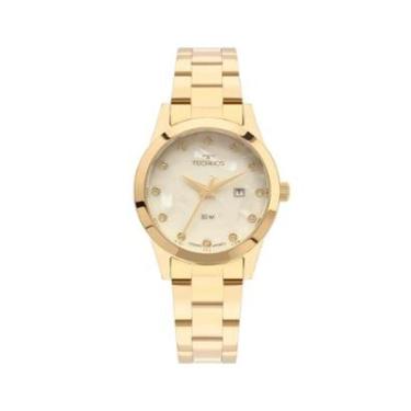 Imagem de RELÓGIO CALENDÁRIO ANALÓGICO DOURADO BOUTIQUE TECHNOS-Feminino