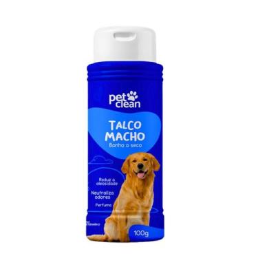 Imagem de Talco Banho a Seco p/ Cães e Gatos Macho 100g Pet Clean
