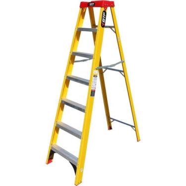 Imagem de Escada de Fibra Tesoura Prática, 6 Degraus, Para Eletricista, Efp9901 