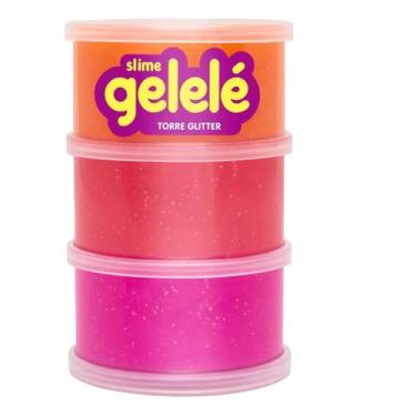 Imagem de Gelelé Torre Slime Glitter 3 Cores Geleca - Doce Brinquedo
