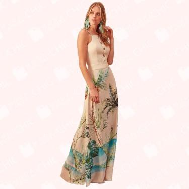 Imagem de Vestido Longo Estampa Brisa do Mar - Moda Casual Chic , 38