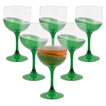 Imagem de Kit 6 Taças 500ml Translúcidas Cores Para Servir Vinho Gin Tônica Drin