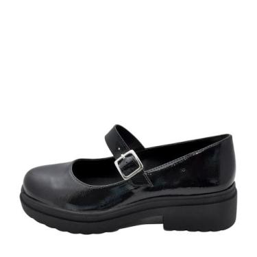 Imagem de Sapato Feminino Via Marte Loafer REF: 246-002-01 VERNIZ, 38, Preto