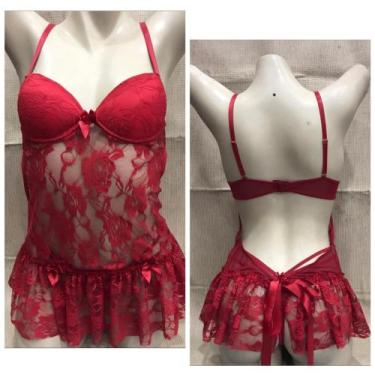 Imagem de Camisola de Renda vermelha - Rainha da lingerie, Vermelho, G