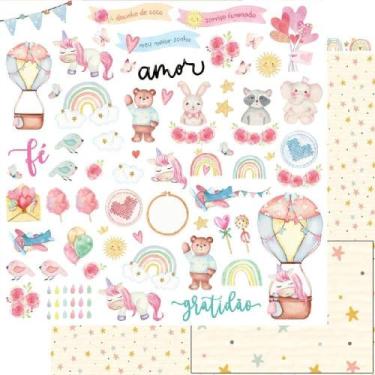 Imagem de Folha para Scrapbook Dupla Face - Coleção Algodão Doce - SD-1160 - Lit