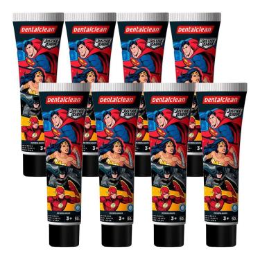 Imagem de Kit Creme Dental Infantil em Gel com Flúor Dentalclean Heróis DC Liga da Justiça Preto 8 Unidades 50g