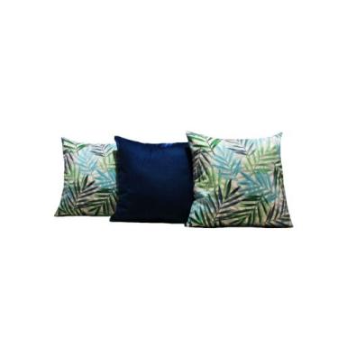 Imagem de Capas Almofadas 45x45 Tecido Veludo Estampado Conjunto 3 Peças Nallu D