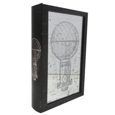 Imagem de Caixa livro Ricordi MDF e vidro 26x17x5 cm preto -L Hermitage - L'Herm