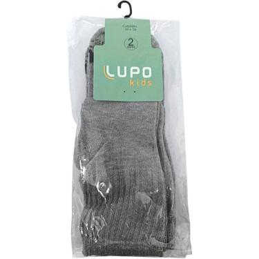 Imagem de Meia Infantil Kit 2 Pares Unissex  Casual Dia a Dia Cano Médio Conforto Lupo 02727-088