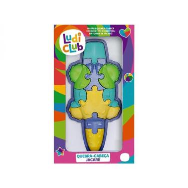 Imagem de Quebra cabeça Jacare Brinquedo Educativo Ludi Club montar  9 pçs 0518-