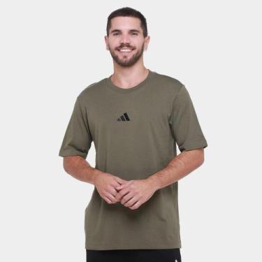 Imagem de Camiseta Adidas Small Logo Masculina, Verde militar, G