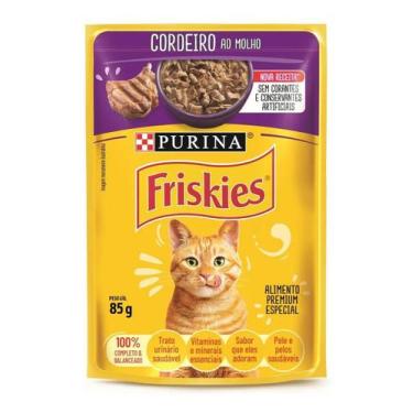 Imagem de Caixa 15 Friskies Sache Cordeiro Ao Molho 85gr Gato Purina
