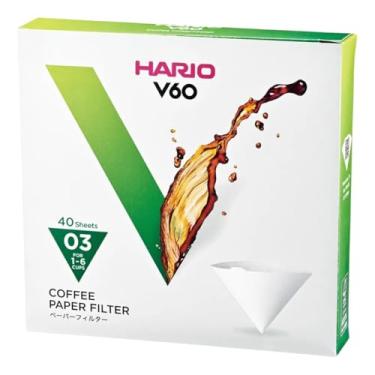 Imagem de Hario Filtro de Papel Para Coador de Café V60, Tamanho 03, Branco, Caixa Com 40