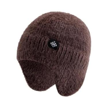 Imagem de Gorro Feminino De Inverno Com Abas Para as Orelhas Em Pelúcia Sintétic