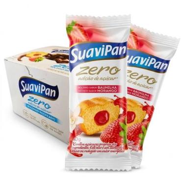 Imagem de Bolinho de Baunilha Recheado Com Morango Zero Açúcar Suavipan - 12 Uni