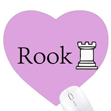 Imagem de Rook Mouse pad branco Word jogo de xadrez coração tapete de borracha para escritório