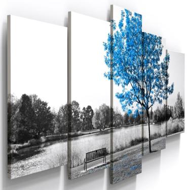 Imagem de Quadros Decorativos Arvore Azul Botanico Sala 1