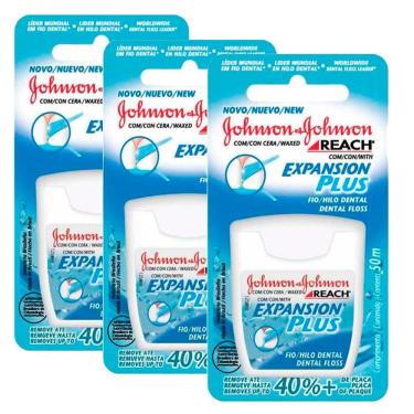 Imagem de Kit 3 Fio Dental Regular Reach Expansion Plus Johnson`s 50m