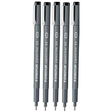 Imagem de Staedtler Canetas de desenho de ponta fina de 0,4 mm, pacote com 5