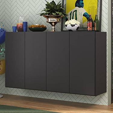 Imagem de Aparador Buffet 4 Portas Suspenso Alemanha Multimóveis Br3594 Preto