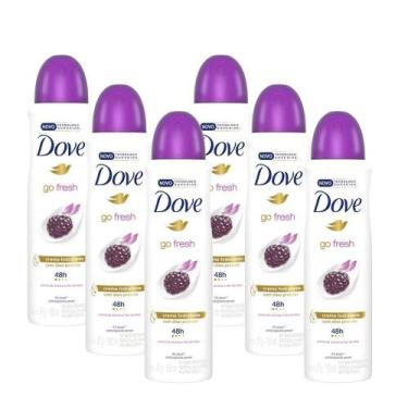 Imagem de Kit 6 Desodorante Antitranspirante Aerosol Dove Go Fresh Amora E Flor