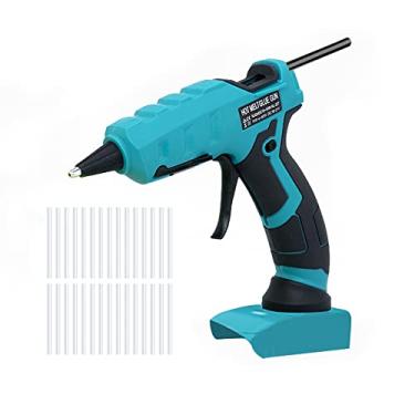Imagem de Wemay Máquina de cola de fusão a quente elétrica portátil sem fio ferramenta de extrusão de cola de lítio aplicador para casa DIY artes artesanato artigos adesivos feitos à mão reparos rápidos compatí
