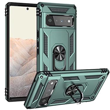 Imagem de YUNCHAO Caixa de telefone Para o Google Pixel 6 Protop TPU + PC Case de proteção com PC com suporte rotativo de 360 ​​graus capa para celular