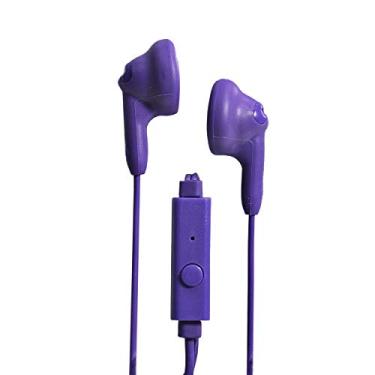 Imagem de Magnavox MHP4820M-PL Fones de ouvido gomosos com microfone em roxo | Disponível em rosa, roxo, branco, preto e azul | Fones de ouvido gomosos | Fones de ouvido estéreo confortáveis de valor extra |