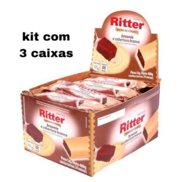 Imagem de Kit 3 Caixas: Barra De Cereais Brownie E Cobertura Branca C/24 - Ritte