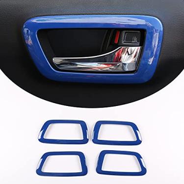 Imagem de TongSheng Revestimento interno ABS para maçaneta de porta interior para Toyota Tacoma 2016 2017 2018 2019 2020 2021 (azul, 4 peças)