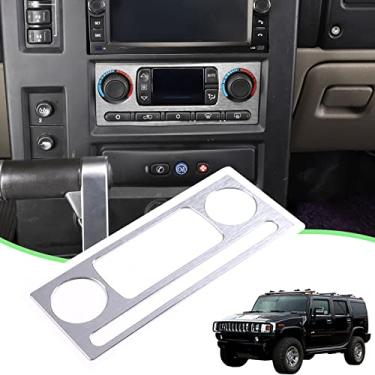 Imagem de PIUGILH Console Central Liga de Alumínio Interior do Carro Painel Painel de Ar Condicionado Interruptor Moldura da Capa para Hummer H2 2003-2007