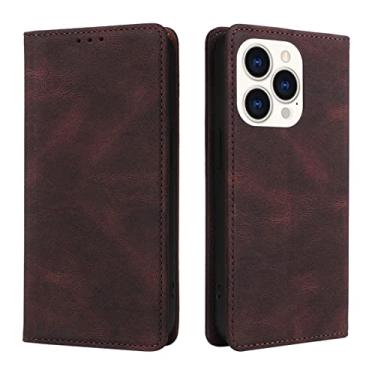 Imagem de YINGDAFENG Capa carteira para iPhone 14/14 Pro/14 Plus/14 Pro Max, capa flip com suporte de couro PU com slots para cartão e proteção da câmera capa interna de TPU macio magnético, marrom, 14 6,1 polegadas