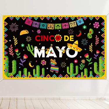 Imagem de Decoração de faixa Cinco De Mayo – Fundo Mexicano Fiesta para fotos e cabine de fotos