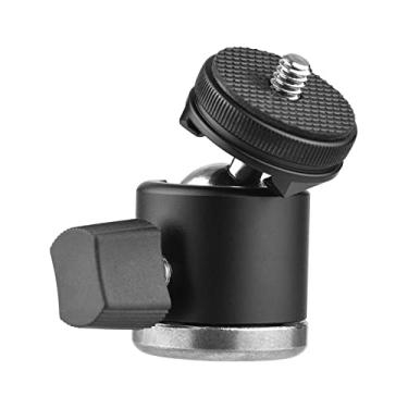 Imagem de Qudai 2 em 1 1/4 parafuso cabeça de bola de montagem de sapata fria 360° giratória de uso duplo mini cabeça de bola de liga de alumínio cabeça de bola para câmera suporte de telefone tripé luz de v BD