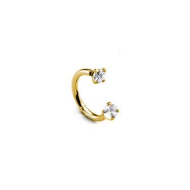 Imagem de Piercing Ferradura com Zircônias Folheado a Ouro 6mm