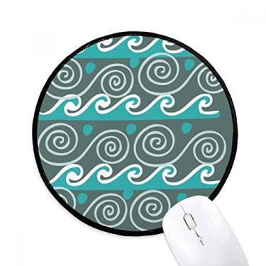 Imagem de DIYthinker Totems do México Onda Azul Mouse Pad Civilização Antiga Desktop Tapete Redondo para Computador