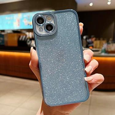 Imagem de Estojo de luxo Bling Glitter Plating para iPhone 13 Pro Max 12 11 X XR XS 8 7 Plus 6 6S SE 2020 2022 Capa de silicone macio à prova de choque, azul claro, para iPhone 11 Pro