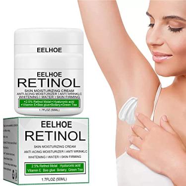 Imagem de Creme clareador EELHOE Retinol, creme clareador EELHOE, creme clareador facial e corporal EELHOE, soro removedor de manchas escuras para axilas, joelhos, cotovelos, áreas privadas (2 peças)