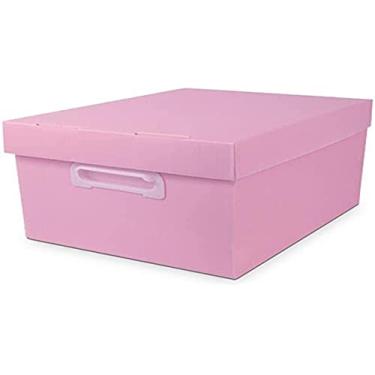 Imagem de Polibras Caixa Organizadora The Best Box G, 437x310x240mm, Rosa Pastel