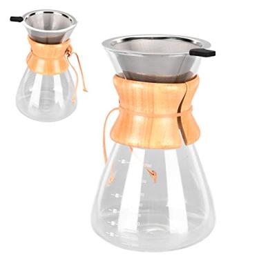 Imagem de Despeje sobre a cafeteira com funil, despeje sobre o coador de café, gotejador, jarra de vidro e filtro de aço inoxidável permanente (800 ml)
