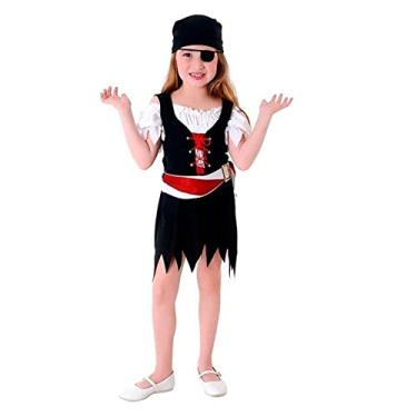 Imagem de Fantasia Pirata Vestido Infantil Sulamericana Com Bandana G 9-12