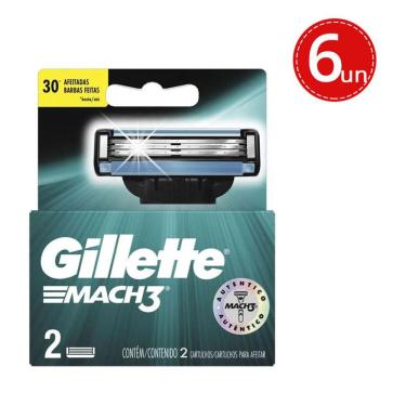 Imagem de Kit Carga Para Aparelho De Barbear Gillette Mach3 2 Unidades - 6 Unidades