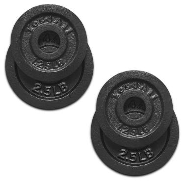 Imagem de Yes4All Conjunto de placas de peso de ferro fundido de 2,86 cm para halteres - conjunto de placas de halteres padrão (1,25 + 1,13 kg, conjunto de 4)