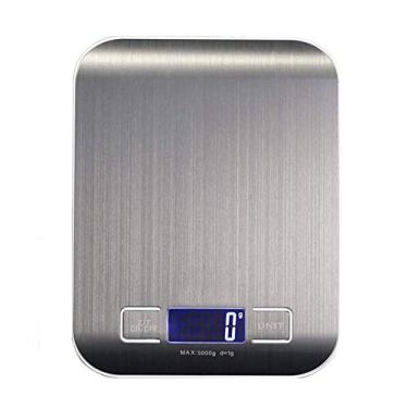 Imagem de Balança eletrônica digital para cozinha de 5kg / 1g, balança para alimentos com display LCD função de tara para escola em casa, branca