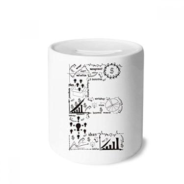 Imagem de DIYthinker Simple Work Brainstorm Data Curve Ilustration Dinheiro Caixa de Cerâmica Porta-Moedas Presente