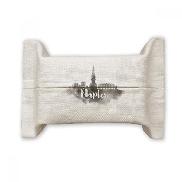 Imagem de Naples Italy Landmark Ink Suporte de capa de papel de tecido para pintura de cidade, saco de linho de algodão