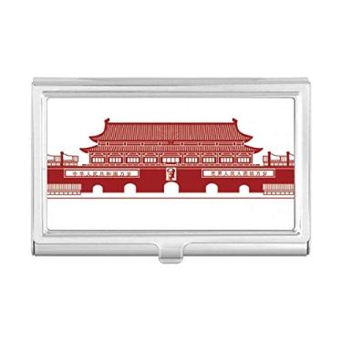 Imagem de Tiananmen — Porta-cartão chinês vermelho Mao — Carteira de bolso