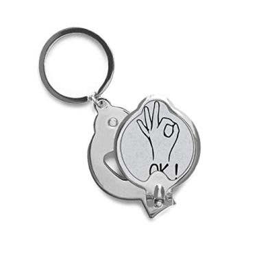 Imagem de Cortador de unhas preto OK com padrão de gesto personalizado, cortador de aço inoxidável