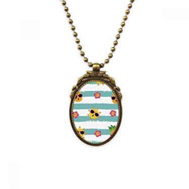 Imagem de DIYthinker Chaveiro vintage com pingente de contas e pingente de flor e rio de abacaxi Sun Glass Flower River