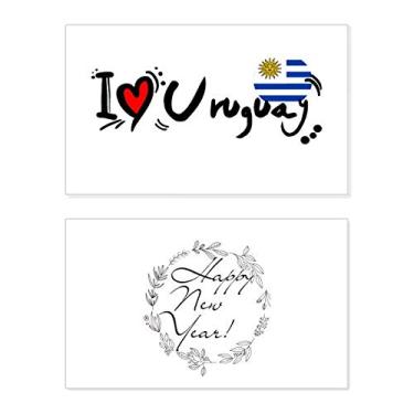 Imagem de I Love Uruguay Bandeira da Palavra Love Ilustração Coração Ano Novo Festival Cartão Bless Mensagem Presente